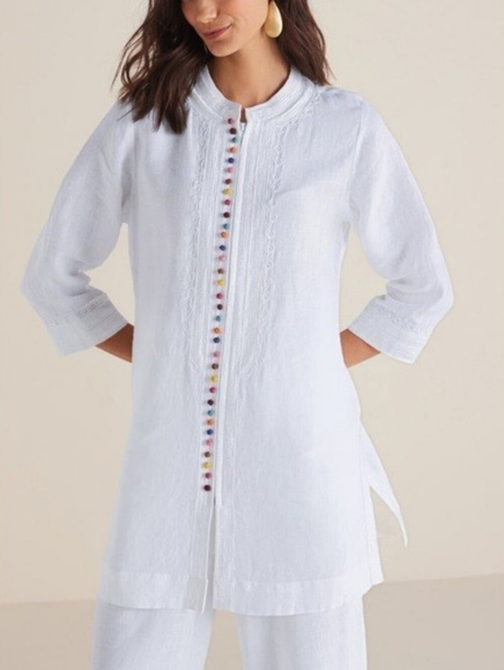 Soft Surroundings Desert Linen White Tunic ** Size Large
